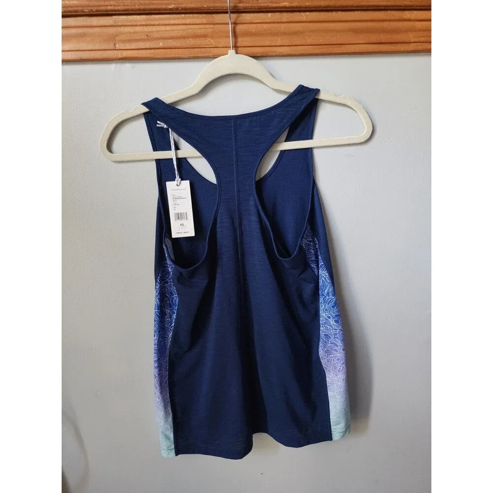 New Vineyard Vines Performance Monstera Swing Navy Ombre Tank Top Size XS Nwt